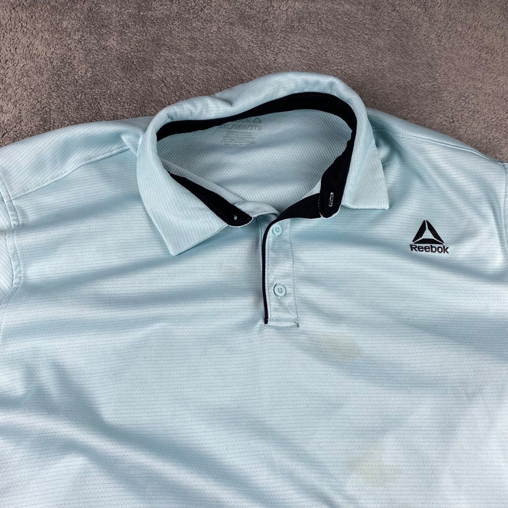 Reebok Mens Athletic Polo Mens 3XL Light Blue Breathable - Picture 3 of 16